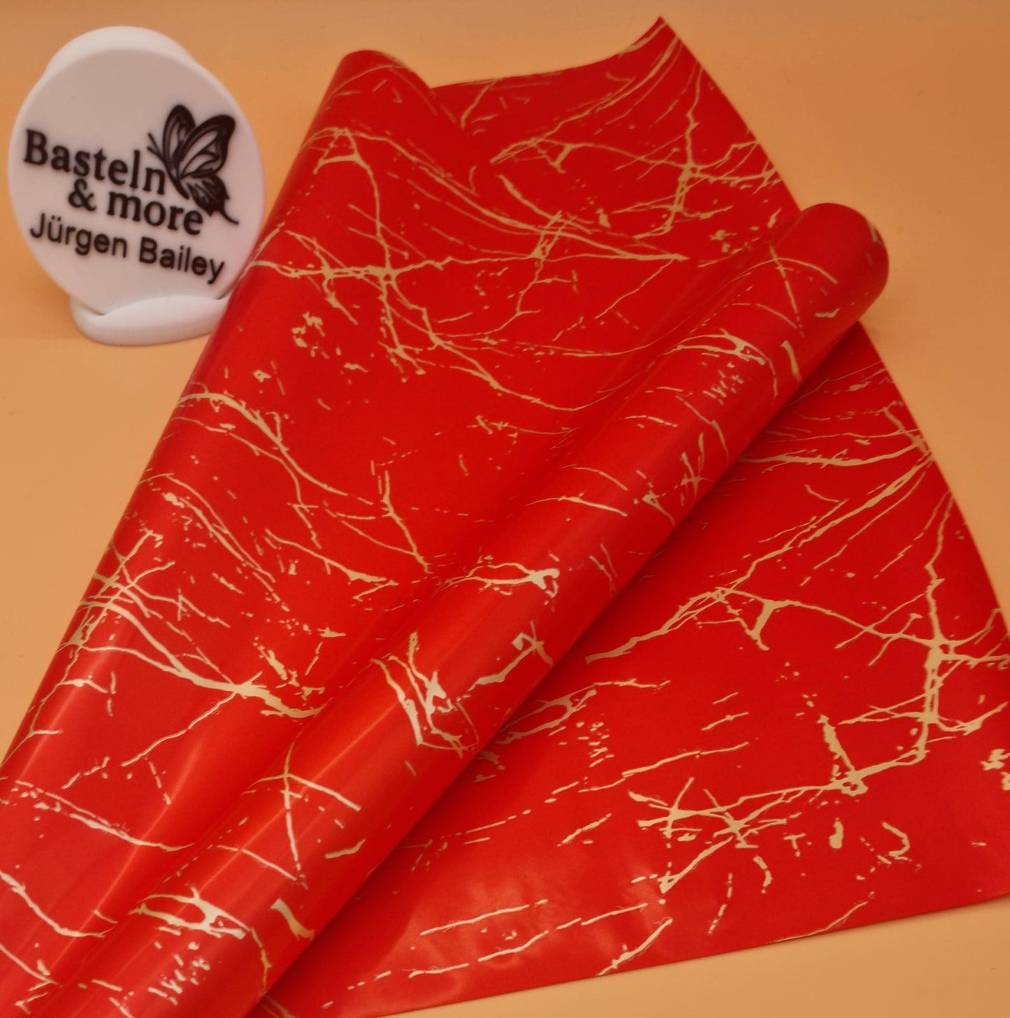 Folie Satinfolie Marmor "Rot 184" 50cm*8,5m