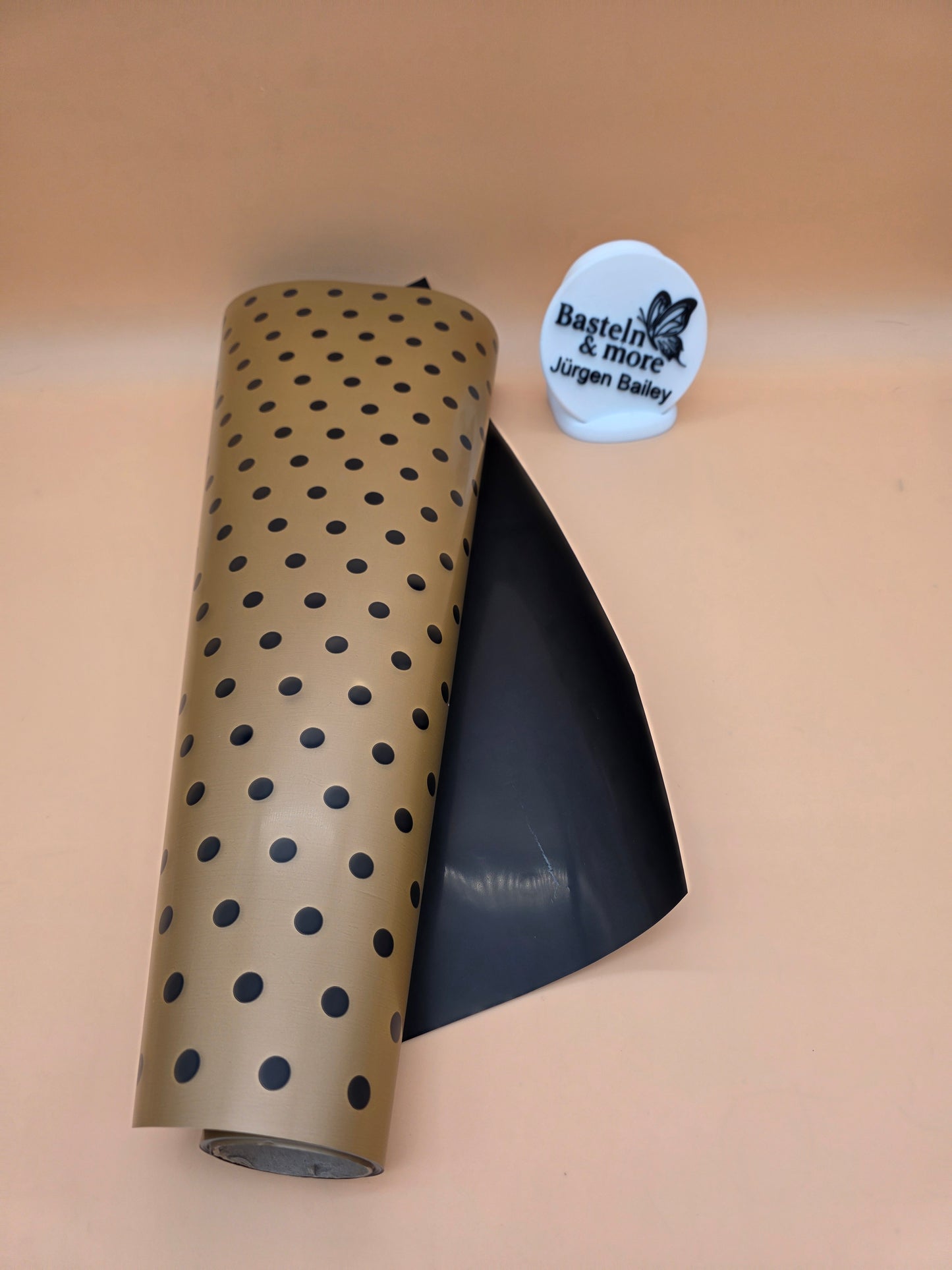 Folie Dicke Satinfolie Doppelseitig "Schwarz/Gold 194" 50cm*10y
