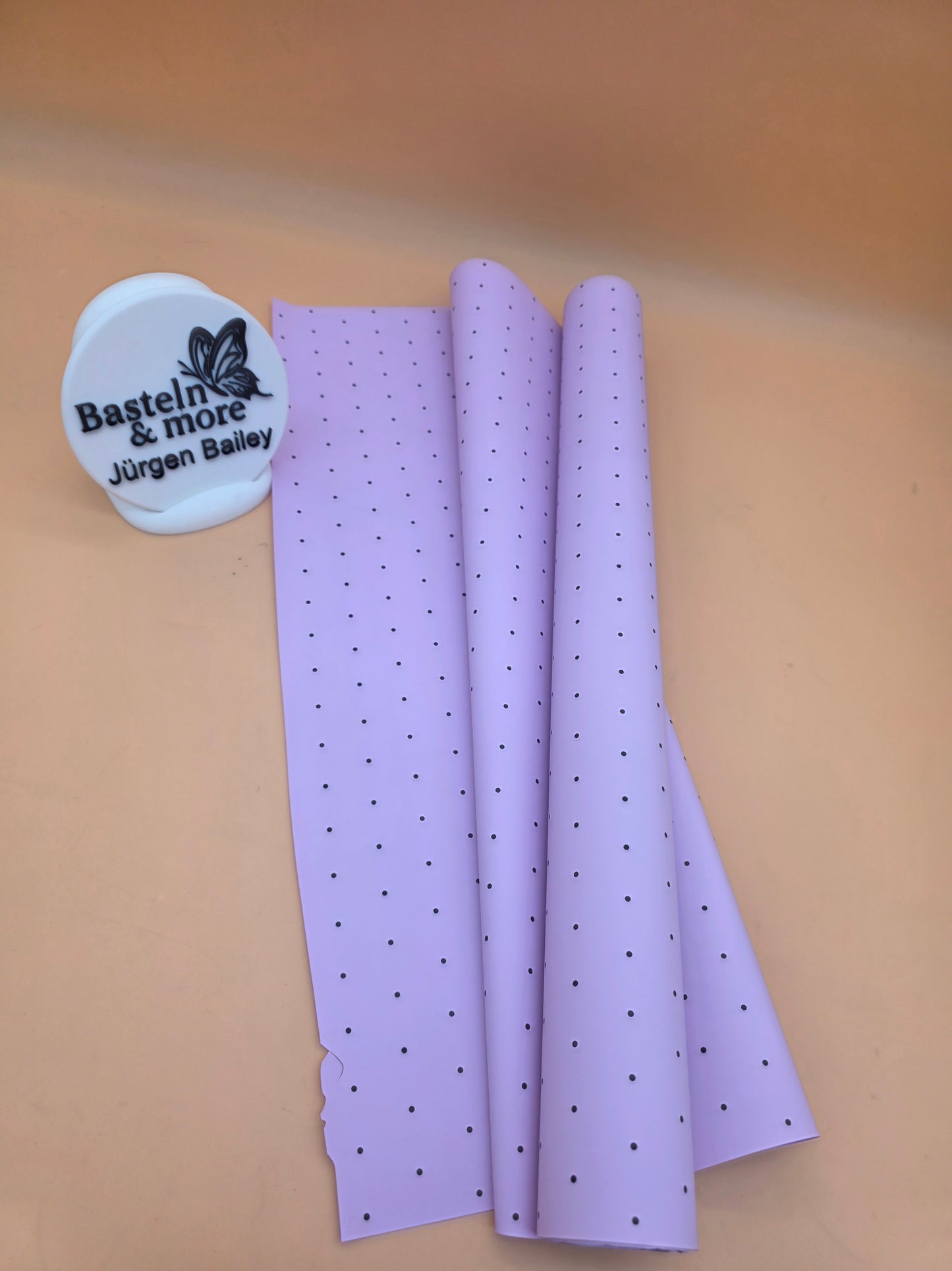 Folie Satinfolie Einfarbig "Violett mit schwarzen Punkten 350" 50cm*8,5m
