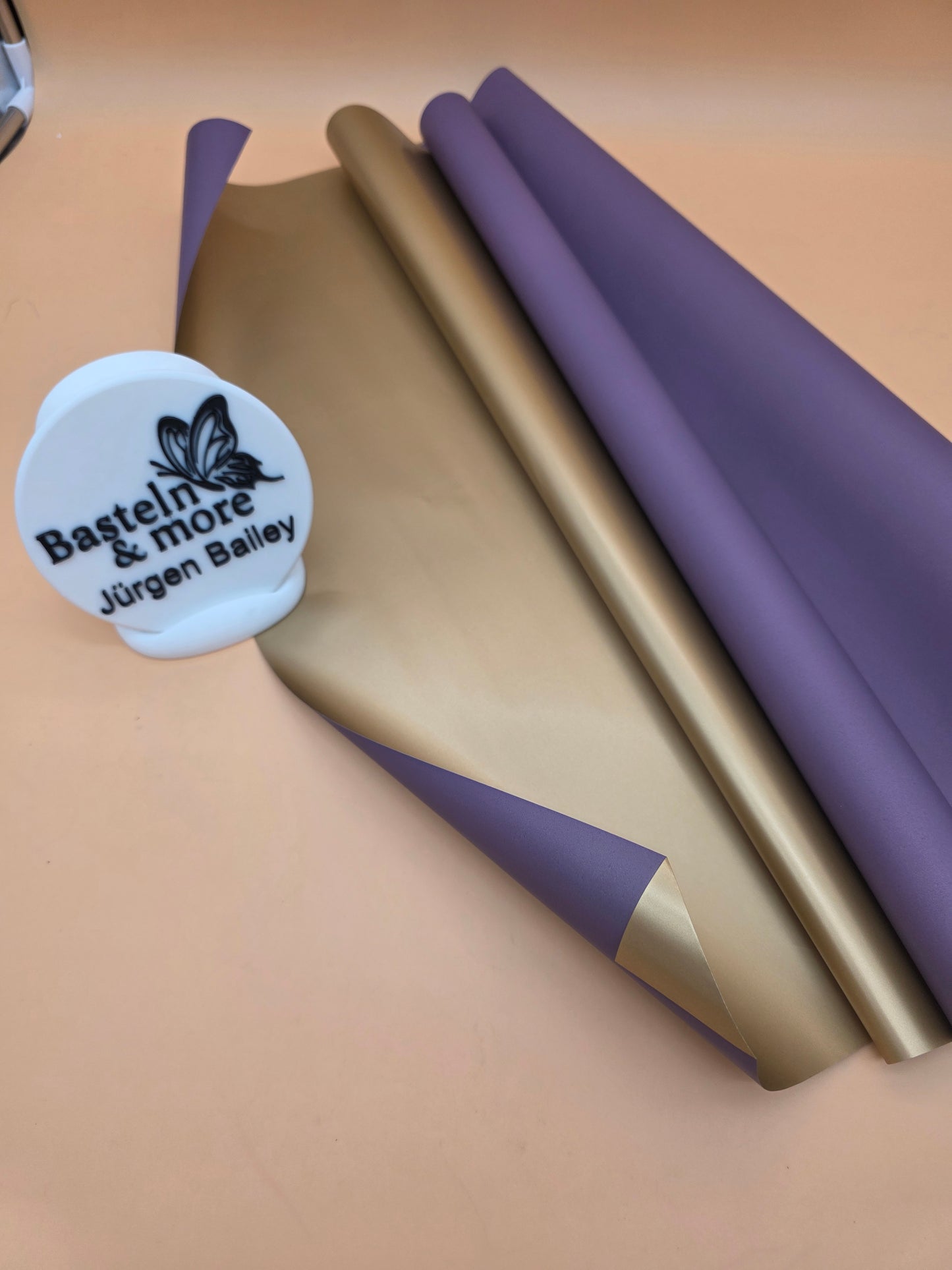 Folie Dicke Satinfolie Doppelseitig "Dunkles Violett/Gold 405" 50cm*10y