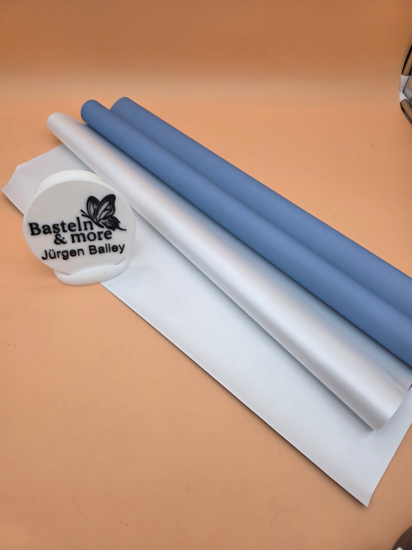Folie Dicke Satinfolie Doppelseitig "Hellblau/Dunkelblau 500" 50cm*10y
