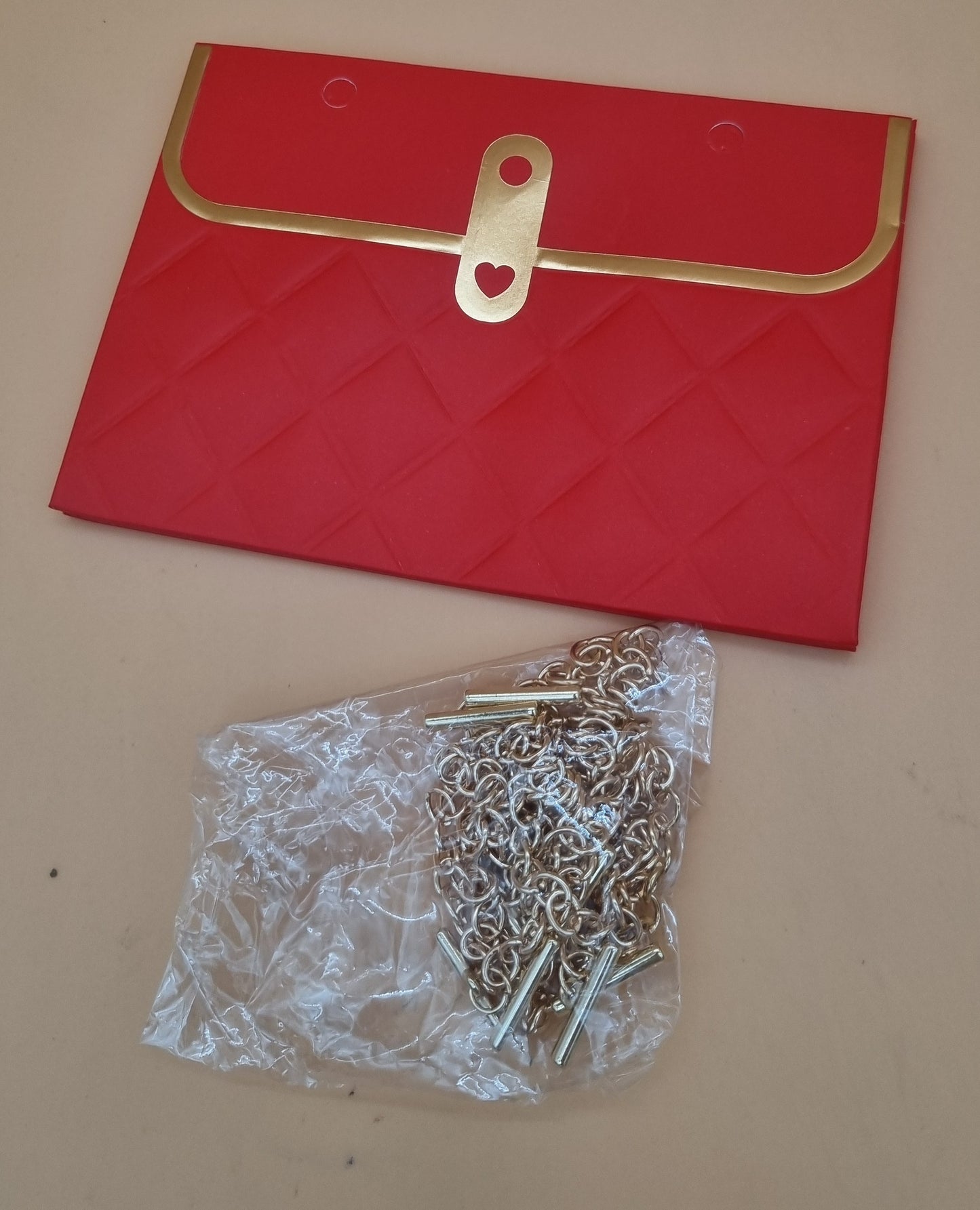 Tasche mit Kette 15x10x10cm "Rot 771"