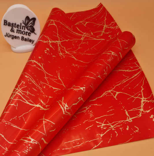 Folie Satinfolie Marmor "Rot 184" 50cm*8,5m
