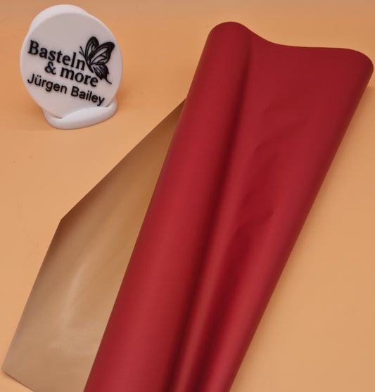 Folie Dicke Satinfolie Doppelseitig "Bordeaux/Gold 197" 50cm*10y