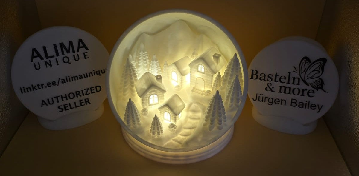 Weihnachtsdeko "Winterlandschaft beleuchtet" 16x15x13 cm