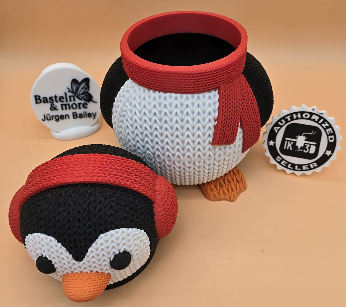 Weihnachtsdeko "Pinguinbox" ca. 22x30x20 cm