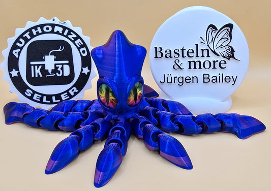 Flexibler mürrischer Tintenfisch mit Zufallsaugen ca. 29x17x9cm