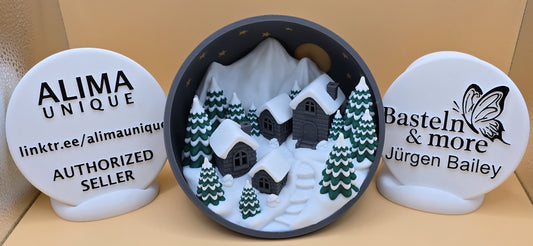 Weihnachtsdeko "Winterlandschaft Mehrfarbig" 16x15x13 cm