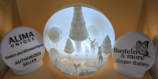 Weihnachtsdeko "Winterlandschaft 1 beleuchtet" 20x19x17 cm