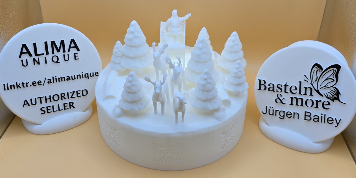 Weihnachtsdeko "Winterlandschaft 2 beleuchtet" 18x18x12 cm