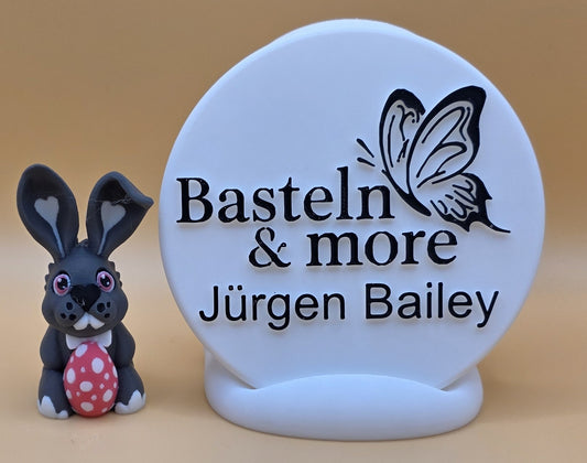 Osterdeko "Osterhase mit Ei" ca. 3.5x7x4 cm