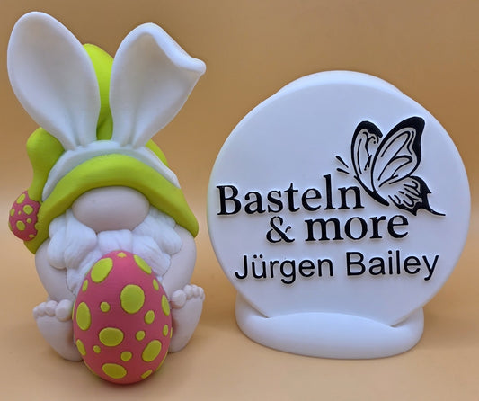 Osterdeko "Gnome mit Ohren und Ei" ca. 8x15x10 cm