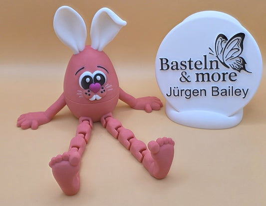 Osterdeko "Flexi Hase mit abnehmbarem Oberteil " ca. 15x12.5x15 cm