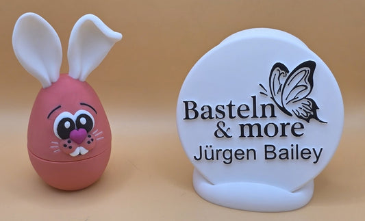 Osterdeko "Hase mit abnehmbarem Oberteil " ca. 5.5x12.5x7 cm