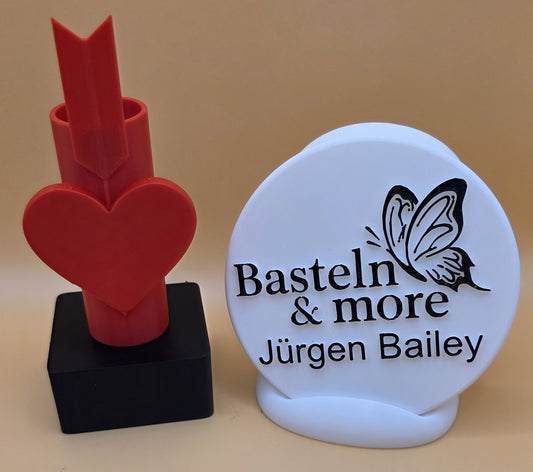 Utensilienhalter "Herz und Pfeil " ca. 6x15x6 cm