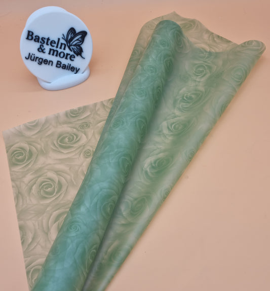 Folie Frostfolie mit Rosen "Grün 213" 50cm*9m