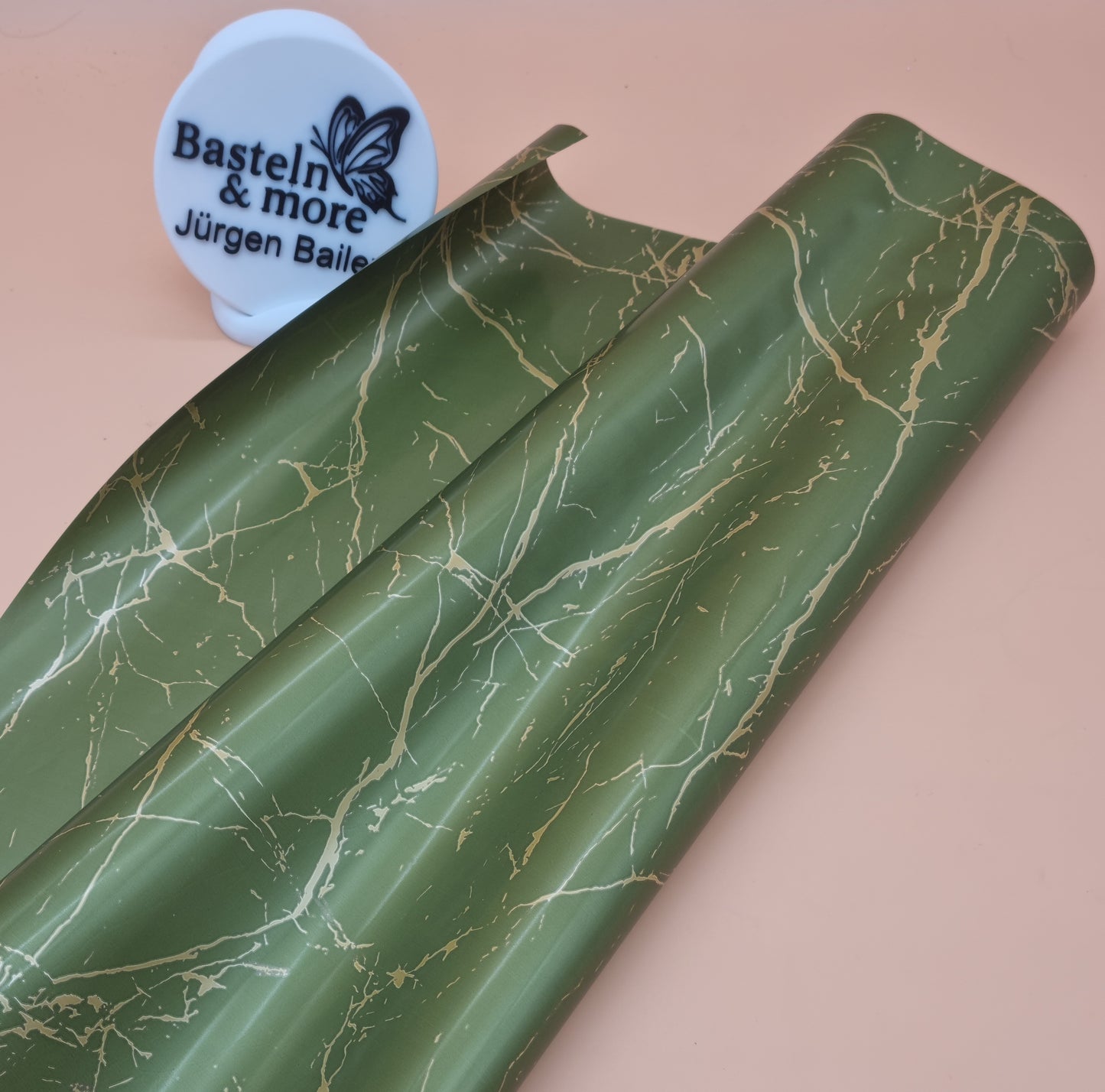 Folie Satinfolie Marmor "Grün 322" 50cm*8,5m