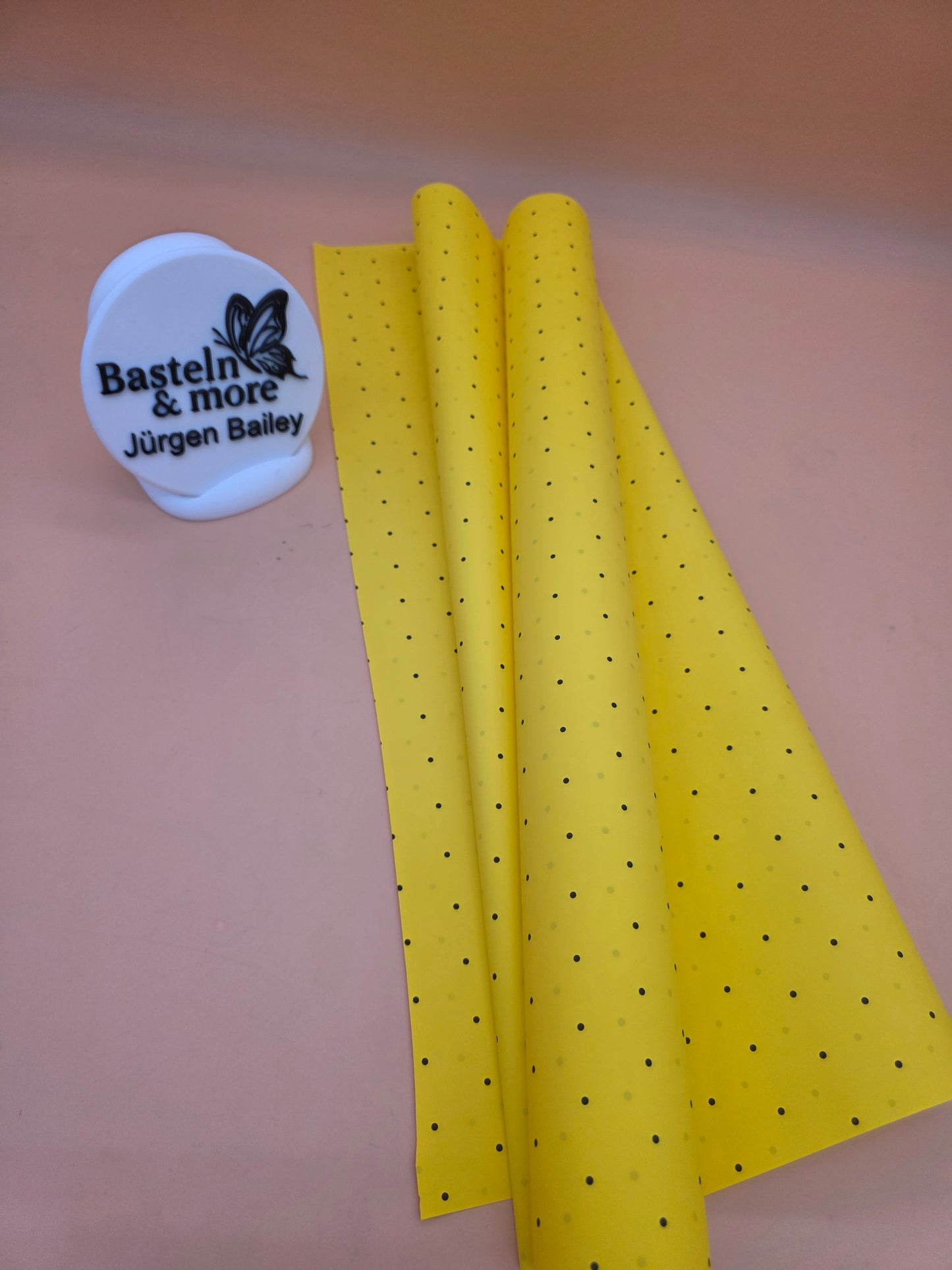 Folie Satinfolie Einfarbig "Gelb mit schwarzen Punkten 329" 50cm*8,5m