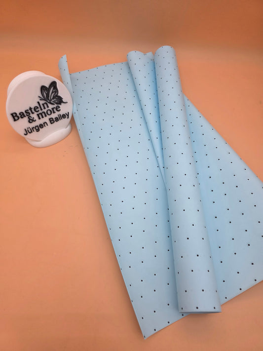 Folie Satinfolie Einfarbig "Blau mit schwarzen Punkten 342" 50cm*8,5m