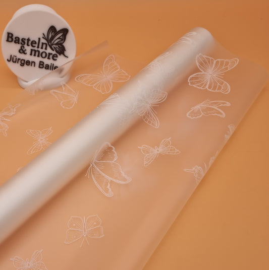 Folie Satinfolie Schmetterlinge "Weiß 343" 50cm*8,5m