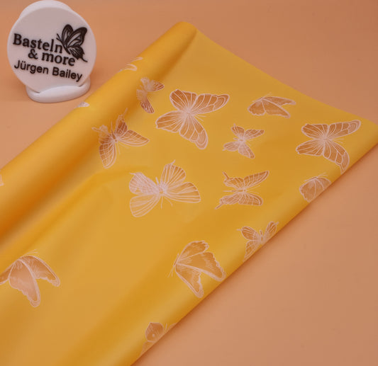 Folie Satinfolie Schmetterlinge "Gelb 348" 50cm*8,5m