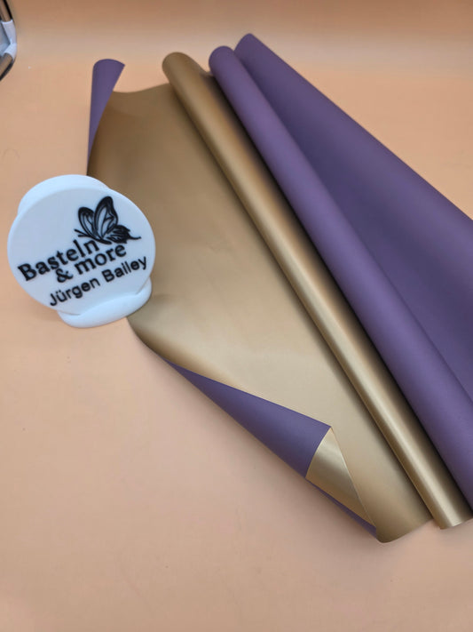 Folie Dicke Satinfolie Doppelseitig "Dunkles Violett/Gold 405" 50cm*10y
