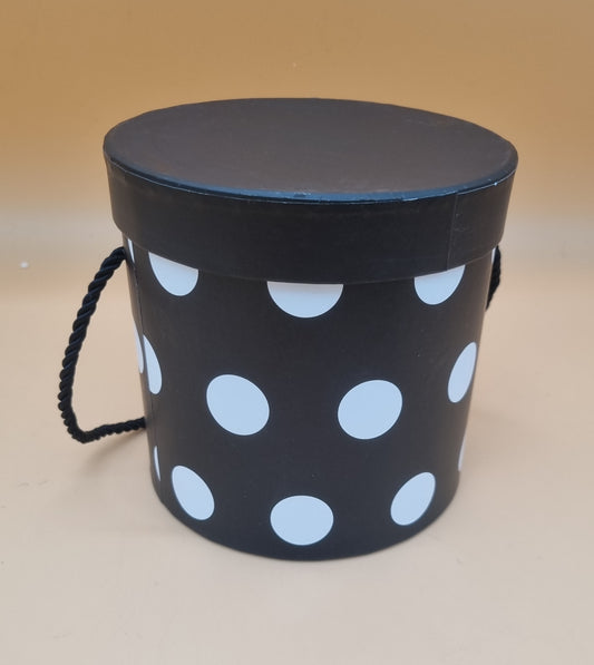 Box mit Deckel 17x17cm "Schwarz mit Weißen Punkten 636"