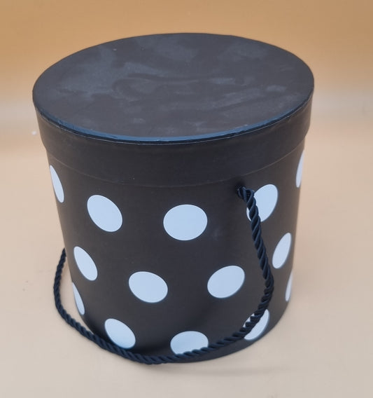 Box mit Deckel 15x15cm "Schwarz mit Weißen Punkten 637"