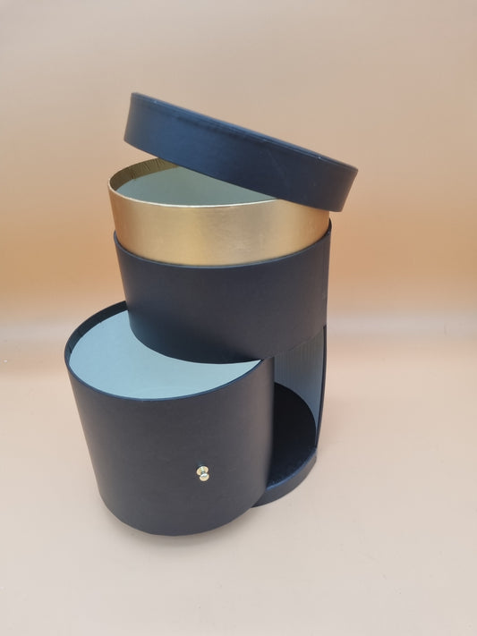 Box mit Deckel und Schublade 16,5x27cm "Schwarz 655"
