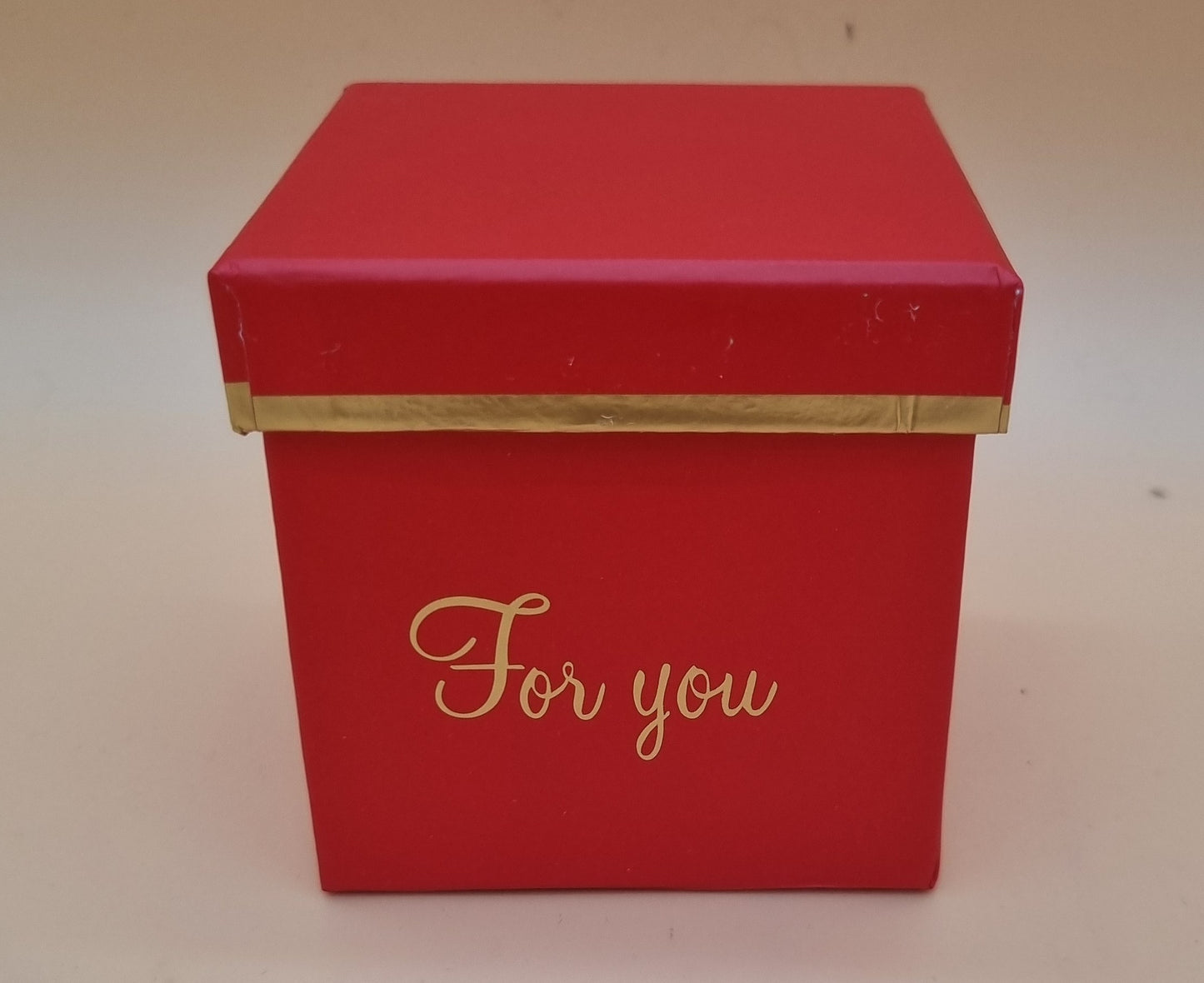 Box mit Deckel 7x7cm "Rot/Gold 676"