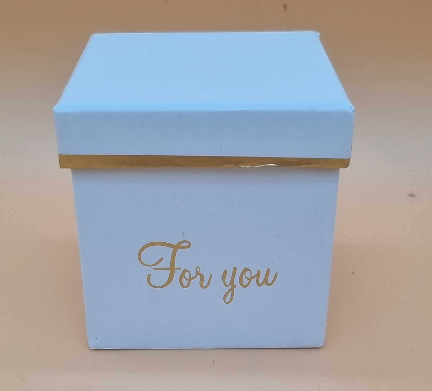 Box mit Deckel 7x7cm "Weiß/Gold 679"