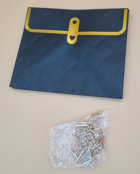 Tasche mit Kette 18x15x12cm "Schwarz 772"