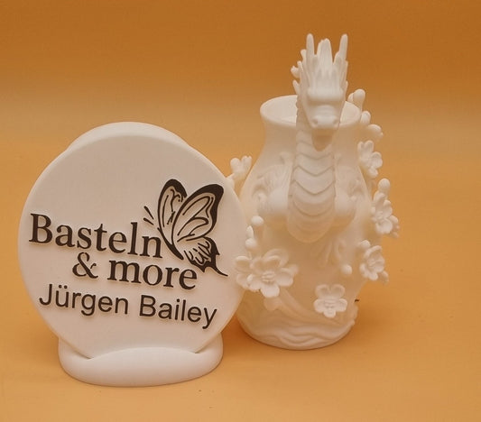 Utensilienhalter "Drache mit Blumen"