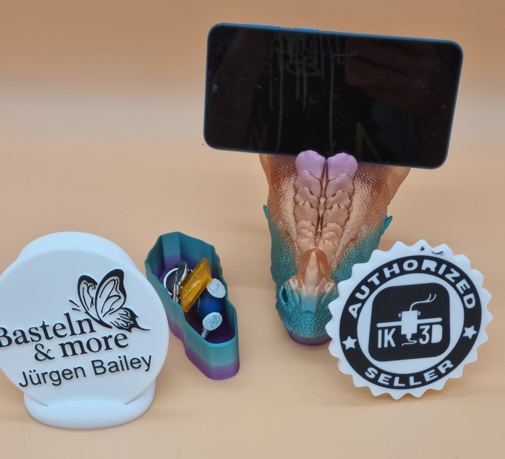 Handyhalter Drache mit Versteck